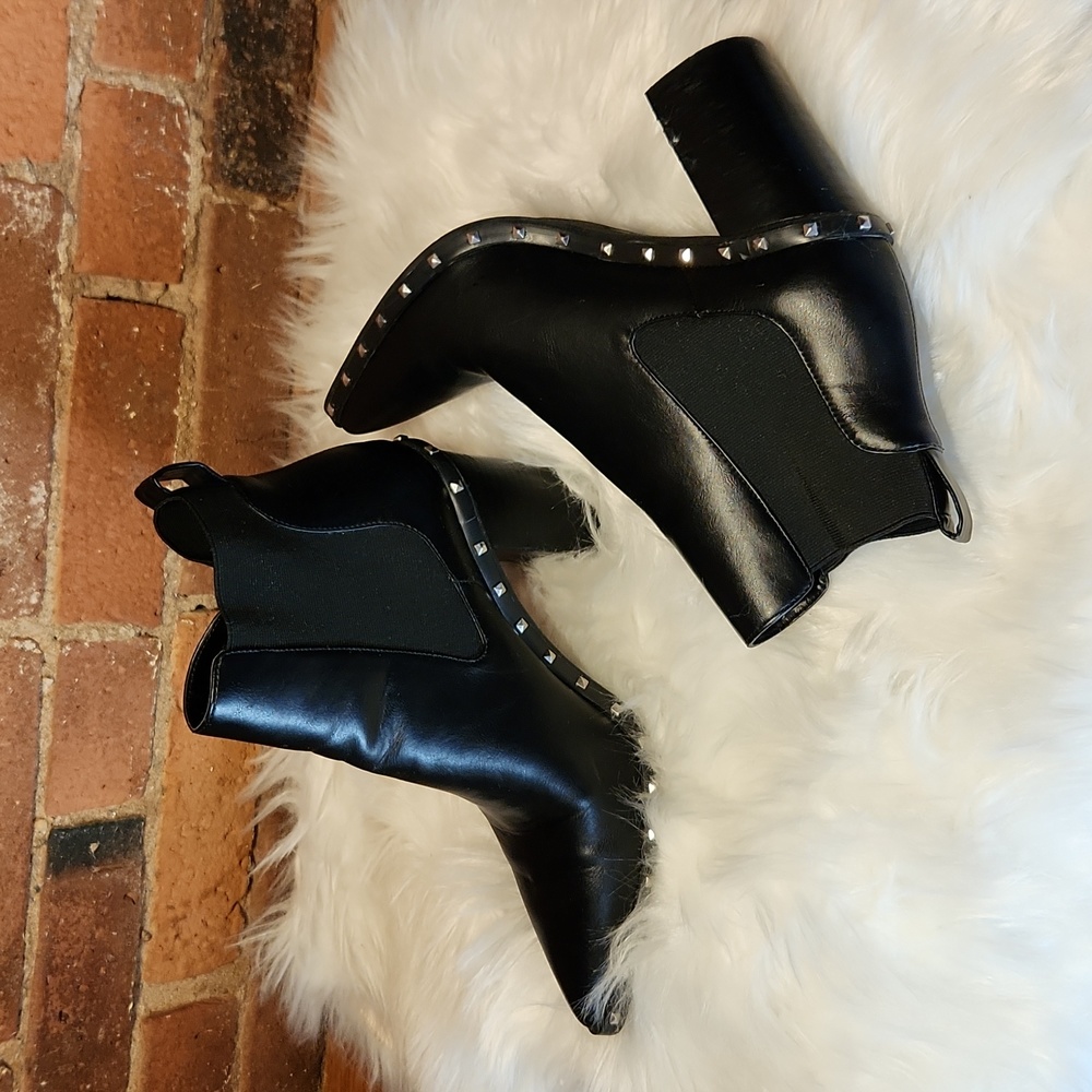 Charles by Charles David Studded Slip-On Block Heel Ankle Boots